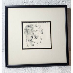 10x10 Charcoal Sketch Of A Child. Signed